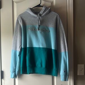 Champion Women’s Medium  Grey/Blue/Green hoodie